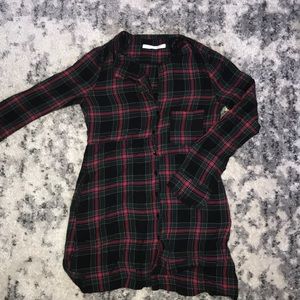 Zara Checkered Shirt Dress